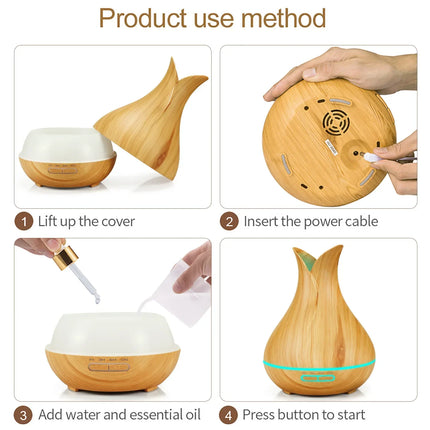 Humidificador de aire inteligente WiFi, difusor de aceites esenciales de 400ml, humidificadores de aire ultrasónicos para aromaterapia, pulverizador de niebla fría, Humidificador