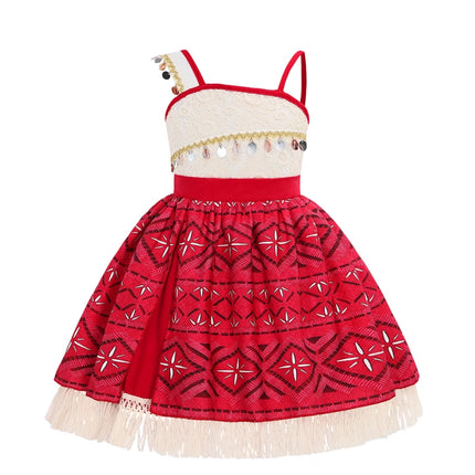 Traje para niñas, disfraz de Cosplay para niños, vestido de princesa para fiesta, vestido de playa informal de verano, conjunto de peluca y collar, vestidos de fiesta para niñas