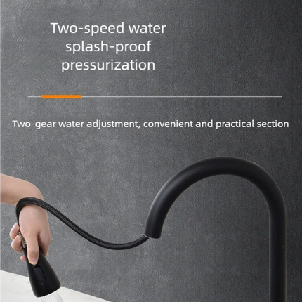 Grifo de Cocina de Acero Inoxidable con Pulverizador Desplegable – Rotación de 360°, Diseño Moderno y Fácil de Limpiar