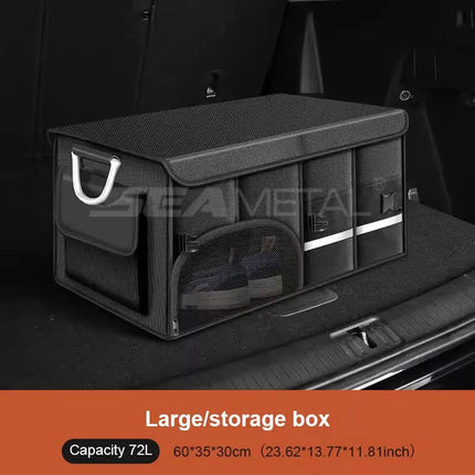 SEAMETAL Organizador de Maletero Plegable de Tela Oxford Impermeable, Gran Capacidad 110L, Caja de Almacenamiento para Coche, Ideal para Camping, Pesca y Viajes, Fácil de Transportar