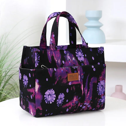 Nuevo bolso artístico de tela gruesa de gran capacidad, fiambrera de trabajo minimalista, bolsa de almacenamiento adecuada para ir de compras, usos varios