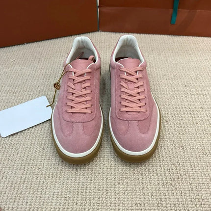 2025 nuevos zapatos de entrenamiento LP, zapatillas planas con cordones y punta redonda de cuero genuino, zapatillas blancas informales con estilo Unisex, estilo deportivo