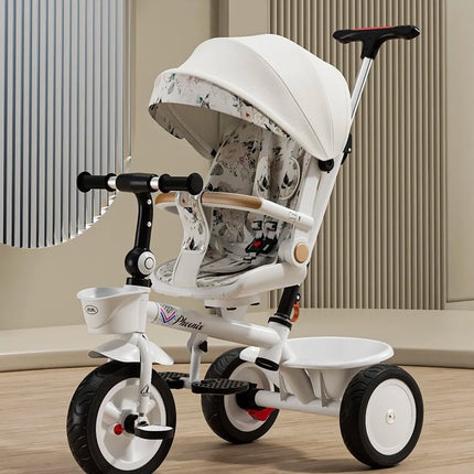 Trciclos de bebé, cochecito triciclo multifuncional 4 en 1 de alta calidad para niños de 2 a 4 años, regalos gratis para usted