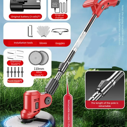 Cortacésped agrícola multifuncional, cortacésped eléctrico, máquina de deshierbe con batería de litio recargable para el hogar pequeño