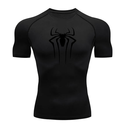 Camiseta de compresión de manga corta para hombre, ropa deportiva para correr, gimnasio, elástica, de secado rápido, 2024