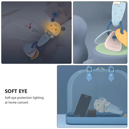 Mordedor para bebé, palo Molar azul con doble textura, sonajero para aliviar el dolor, accesorio educativo sensorial, ojo de mano para niño pequeño, 1 Uds.