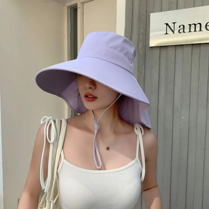 Sombrero de cubo para el sol al aire libre para mujeres y niñas, sombrero de pesca, sombrero de cubo de ala ancha con cubierta para el cuello, gorra de Safari con protección UPF 50+