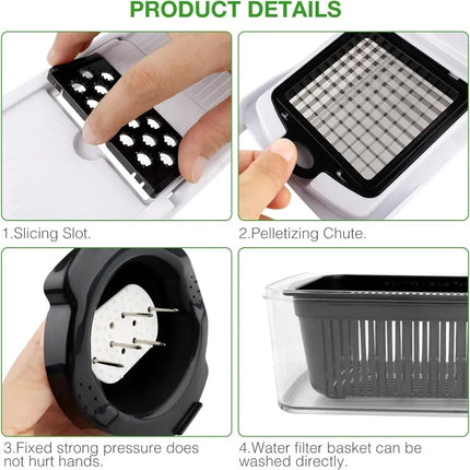 2025 New Grate Food Chopper Vegetable Slicer Kitchen Items Multifunctional Dicer Cut Vegetable Chopper Handle Food