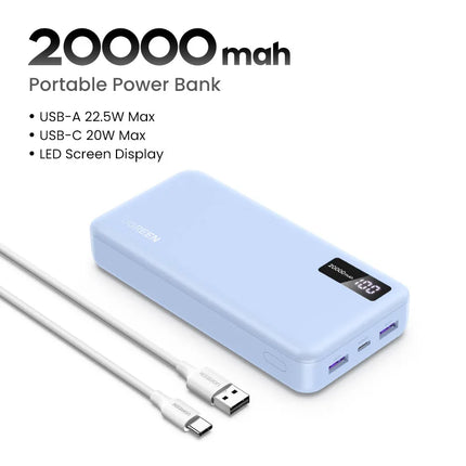UGREEN 20000mAh PD 20W banco de energía carga rápida banco de energía portátil para iPhone 17 16 15 Pro Max Xiaomi teléfono batería externa 30W