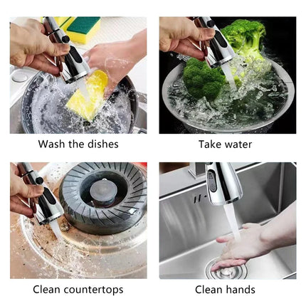 Grifo de Cocina de Acero Inoxidable con Pulverizador Desplegable – Rotación de 360°, Diseño Moderno y Fácil de Limpiar