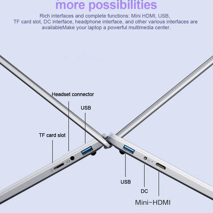 Ordenador Portátil de 15,6’’ – 16GB RAM, 2TB SSD, Intel N3700, Windows 11 Pro