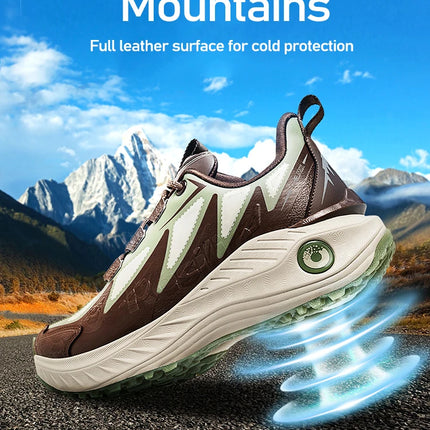 ONEMIX, zapatillas para correr de montaña para hombre, zapatillas de deporte de cuero antideslizantes usables, zapatillas deportivas estables todoterreno, zapatillas para caminar al aire libre