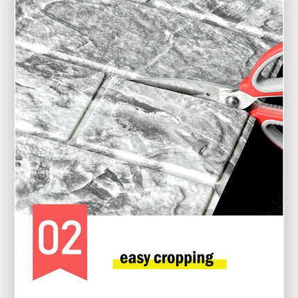 Papel Tapiz Autoadhesivo 3D – Ladrillo de Espuma Vintage, Impermeable, 70cm x 10m