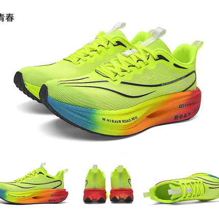 Zapatillas fluorescentes para correr CarbonBoard Marathon, deportivas para hombre, transpirables, cómodas zapatillas deportivas para mujer, suaves y resistentes al desgaste