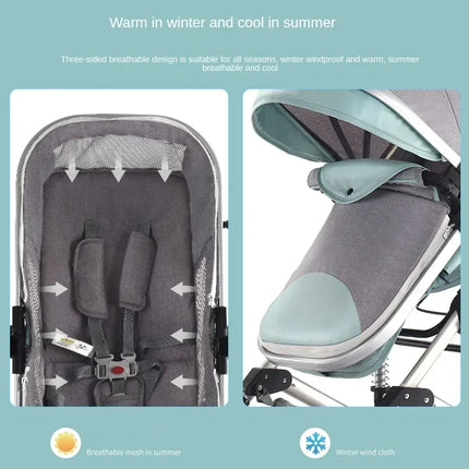 Cochecito de bebé multifuncional para recién nacido, cochecito de paisaje alto, cochecito de bebé 4 en 1 de doble cara con base de asiento de coche ISOFIX 739