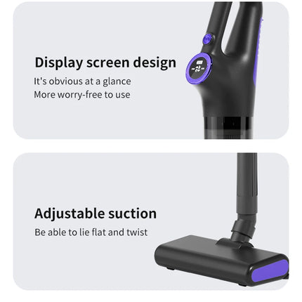 Aspirador inalámbrico: filtro Hepa húmedo y seco, tiempo de ejecución de 30 minutos, 180 °   Aspirador de varilla flexible, aspirador de mano para el hogar