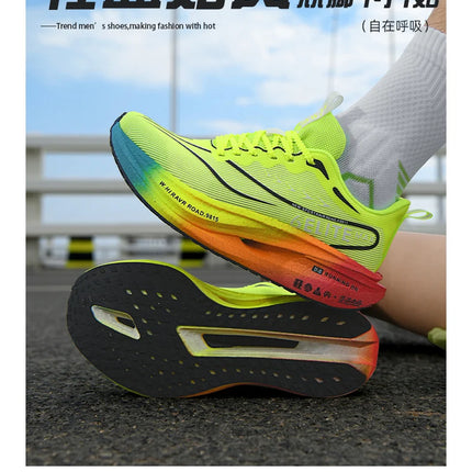 Zapatillas fluorescentes para correr CarbonBoard Marathon, deportivas para hombre, transpirables, cómodas zapatillas deportivas para mujer, suaves y resistentes al desgaste