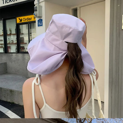 Sombrero de cubo para el sol al aire libre para mujeres y niñas, sombrero de pesca, sombrero de cubo de ala ancha con cubierta para el cuello, gorra de Safari con protección UPF 50+