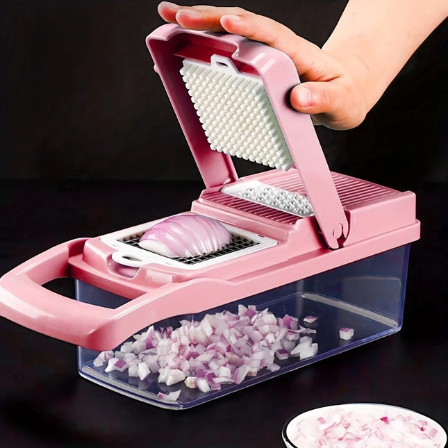 16pcs/1set Multifunctional Vegetable Chopper Onion Chopper Handle Food Grate Food Chopper Kitchen Vegetable Slicer Dicer Cut