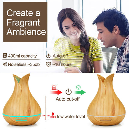 Humidificador de aire inteligente WiFi, difusor de aceites esenciales de 400ml, humidificadores de aire ultrasónicos para aromaterapia, pulverizador de niebla fría, Humidificador