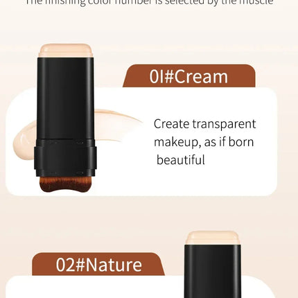 TVLV borrador base maquillaje en barra 20g, con pincel para iluminar la piel base líquida, corrector de maquillaje duradero