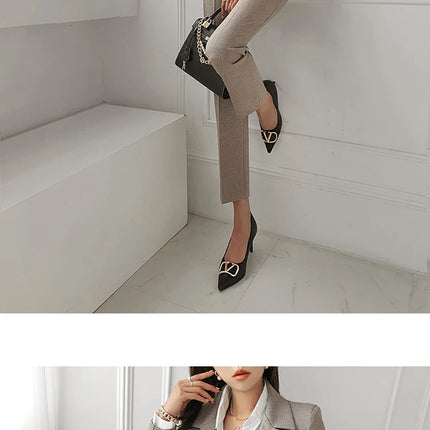 Moda Primavera otoño traje Formal de 3 piezas trajes mujeres ropa de mujer Oficina sólido Tops abrigo Blazer traje y chaleco y pantalones conjunto