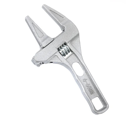 Llave ajustable de 5 pulgadas, apertura amplia de 0 a 30 cm, acero al cromo vanadio forjado, con mango corto.