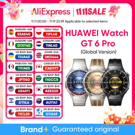 HUAWEI Watch GT 6 Pro Smartwatch Hasta 21 días de duración de la batería Versión global Reloj GT6 Pro Funciona perfectamente con iOS y Android NFC