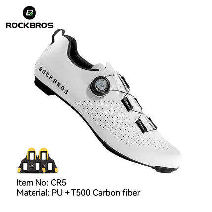 ROCKBROS Zapatos de ciclismo profesional con cierre de perilla autobloqueantes para bicicleta de carretera compatible con calas SPD calzado para ciclismo
