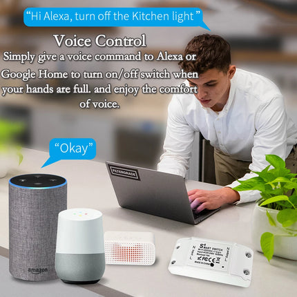 Interruptor Inteligente Tuya WiFi – Control de Luz Inalámbrico con App, Voz y Temporizador