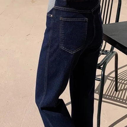 Nuevo artículo novedoso de moda coreana, pantalones vaqueros recortados elásticos de maternidad de mezclilla azul profundo, pantalones de verano y otoño para mujeres embarazadas