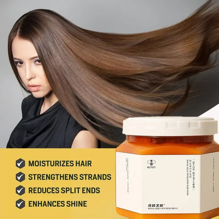 Mascarilla hidratante para el cabello Manuka Royal Jelly, tratamiento hidratante de acondicionamiento profundo de miel para el cuidado del tinte de frotar seco y dañado, 500ml