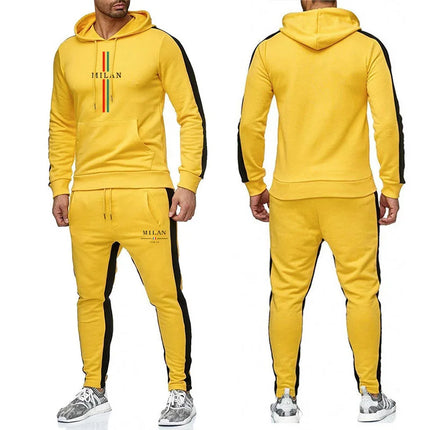 Conjunto de Sudadera con capucha y pantalones de chándal para hombre, ropa deportiva informal diaria, trajes de entrenamiento para correr, trajes masculinos, novedad de 2025