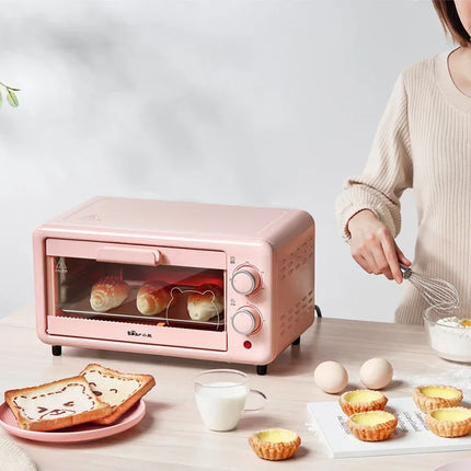 Mini Horno Eléctrico Little Bear DKX-D11B – 11L, Tostadora para Hogar, Color Rosa | Electrodoméstico de Cocina Compacto