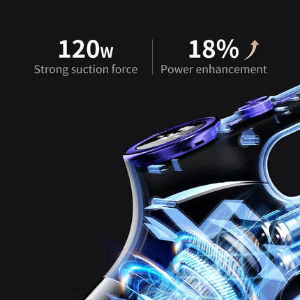 Aspirador inalámbrico: filtro Hepa húmedo y seco, tiempo de ejecución de 30 minutos, 180 °   Aspirador de varilla flexible, aspirador de mano para el hogar