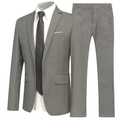 Trajes para hombre elegante boda 2 piezas conjunto chaquetas pantalones Blazers traje Formal ajustado moda negocios clásico 2025 disfraz