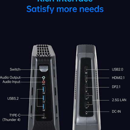 Helorpc Mini PC DIY para Juegos – Inter Ultra 7 165H, Soporte Windows 10 y Linux