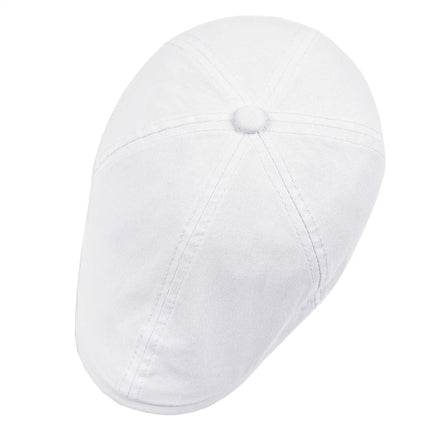 VOBOOM Sombrero plano para hombres Gorra clásica para vendedor de periódicos Gorras de golf Sarga de algodón Sombreros clásicos de hiedra Cabbies Headpiece Boina casual Blanco