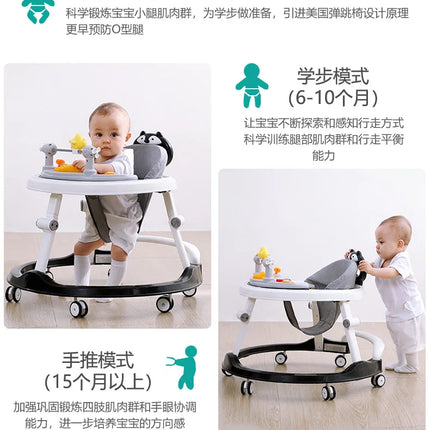 Andador para bebé, anti-piernas, multifuncional, anticaída, antivuelco, para niña, niño, caminar, puede sentarse en el carrito en forma de U