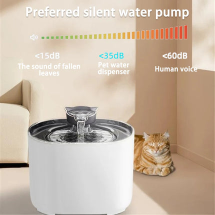 Fuente de agua con filtro automático para mascotas, bebedero eléctrico silencioso con USB, bebedero de recirculación