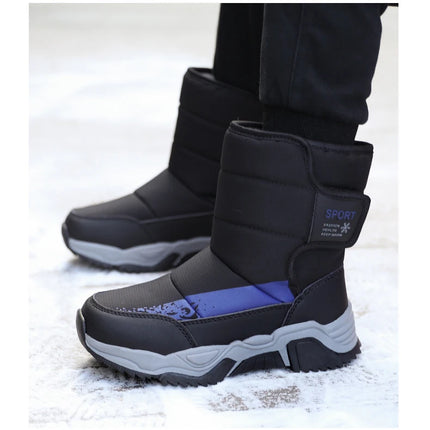 Botas de nieve para exteriores para niños, zapatos deportivos cómodos y cálidos de alta calidad, botas de algodón a la moda, zapatos de felpa antideslizantes para Otoño e Invierno