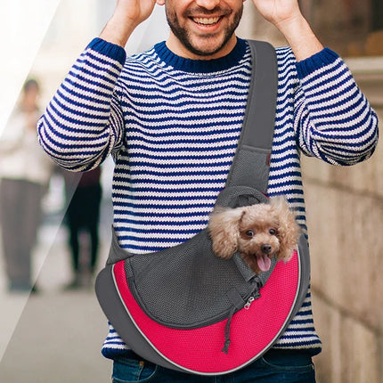 Portabebés para perros y mascotas, bandolera para viajes al aire libre, malla transpirable, bolsa con eslinga segura, capacidad de carga de 5 kg para perros y gatos