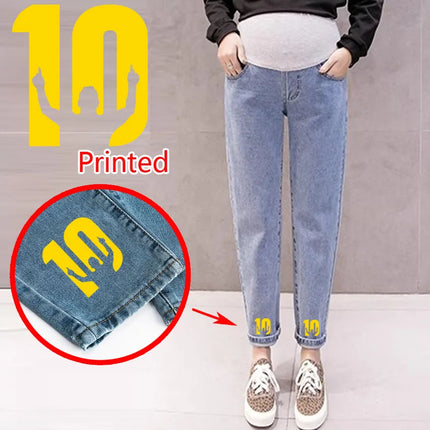 Pantalones abdominales para embarazo, pantalones vaqueros para novio, pantalones de maternidad para mujeres embarazadas, ropa, pantalones de cintura alta, pantalones vaqueros sueltos