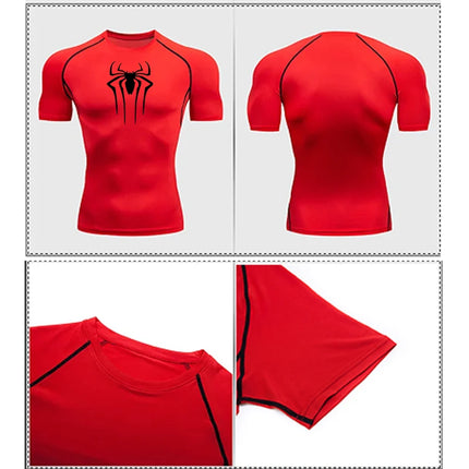 Camiseta de compresión de manga corta para hombre, ropa deportiva para correr, gimnasio, elástica, de secado rápido, 2024