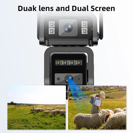 Cámara Solar Inalámbrica al Aire Libre WIFI 4MP: Batería Integrada, Cámara de Seguridad de Video CCTV con Larga Duración en Modo de Espera y Vigilancia de Energía Solar