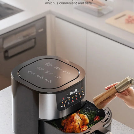 Freidora de Aire Eléctrica de Acero Inoxidable 15L – Cocina Inteligente de Gran Capacidad con Horno Tostador y Pantalla Digital