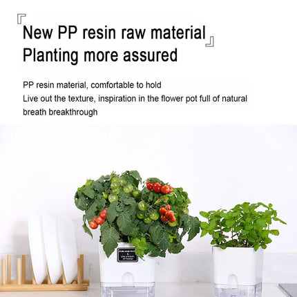 Nuevo Maceta de planta de autorriego, maceta de cuerda de algodón autoabsorbente de plástico magnético para maceta perezosa de dos pisos, suministros de jardín