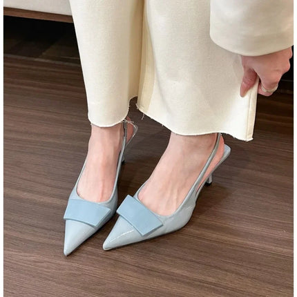Sandalias de punta estrecha con hebilla cuadrada a la moda, zapatos de tacón alto con talón descubierto para mujer, temperamento, vestido de oficina