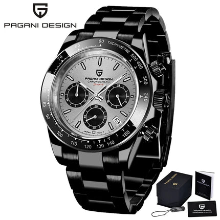 Relojes de cuarzo V2 PAGANI DESIGN de 40mm para hombre, cronógrafo Retro de zafiro, reloj resistente al agua de acero inoxidable, reloj Masculino