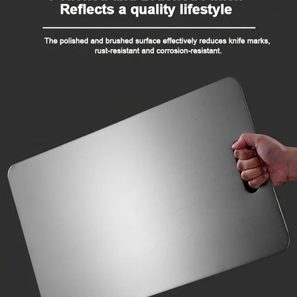 2pcs Stainless Steel Cutting Board Set - Heavy Duty Non-Slip for Meat & Vegetables | BPA Free & Rust Proof